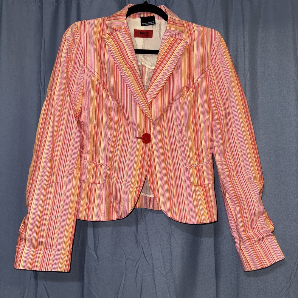 Hugo Boss Afiri Candy Striped Blazer Women's Size 6